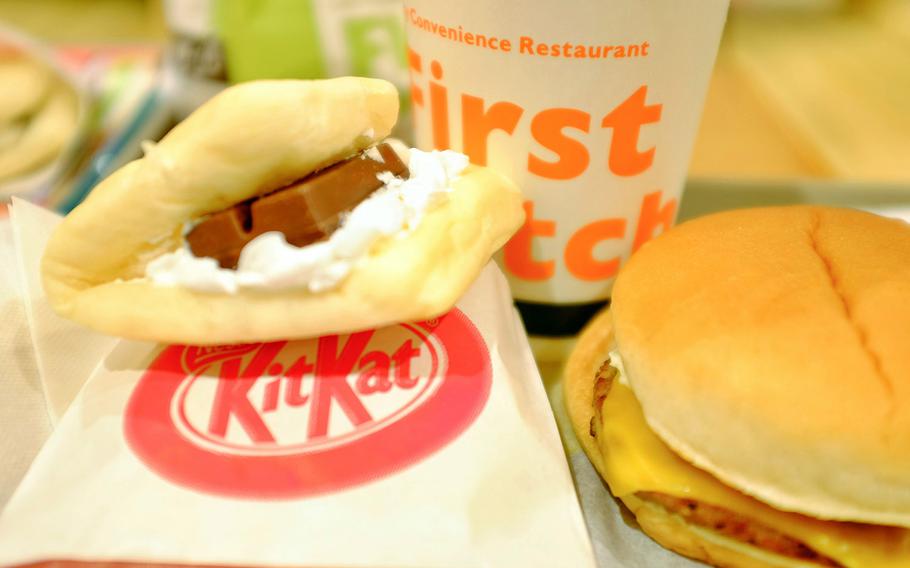 First Kitchen, a fast food chain in Tokyo, began selling a Kit Kat sandwich earlier this week.