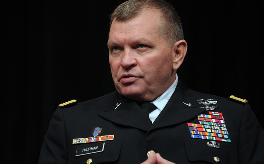 Army Gen. James Thurman, shown here speaking at the 132nd General Conference of the National Guard Association of the United States on Aug. 23, 2010.