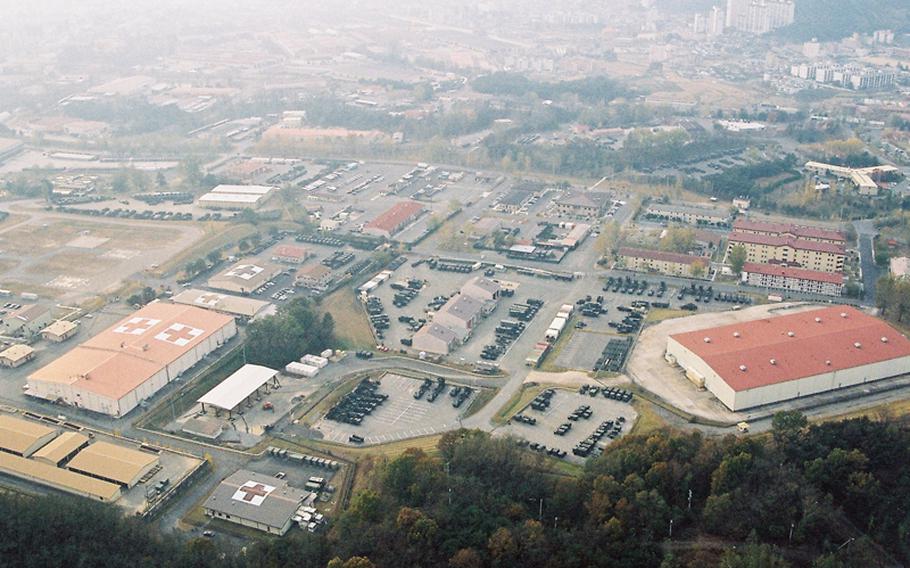 The Army's Camp Carroll in South Korea, shown in a 2009 aerial photo. 