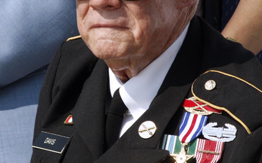 A World War II veteran at Monday's Memorial Day ceremony.