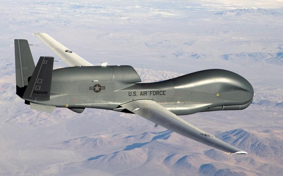 The Air Force's long-range surveillance drone known as the Global Hawk.