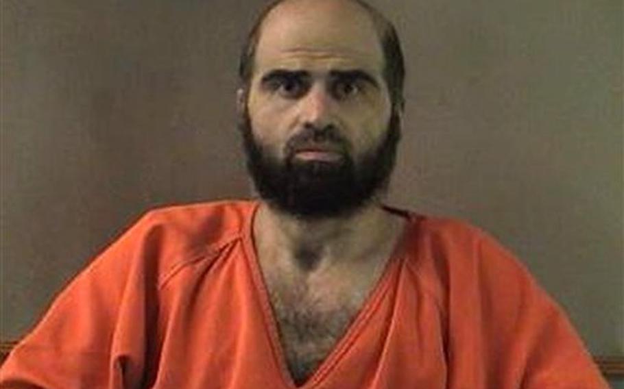 This undated photo provided by the Bell County Sheriff's Department shows Maj. Nidal Hasan, an Army psychiatrist charged in the 2009 Fort Hood shooting rampage.