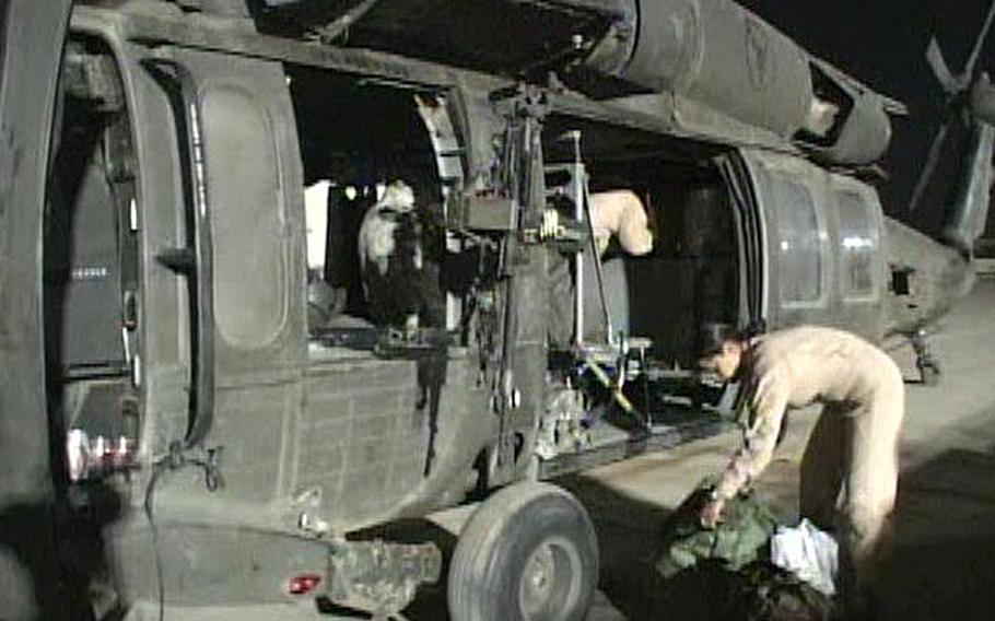 Video screen grab of women combat pilots preparing to fly in Iraq in December 2007. 