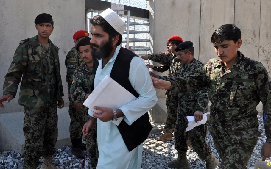 A prisoner is released from Parwan Prison at Bagram Air Field on March 25, 2013. A plan by Afghan President Hamid Karzai to release as many as 88 detainees, many accused of carrying out attacks on coalition and Afghan forces, has angered the United States.