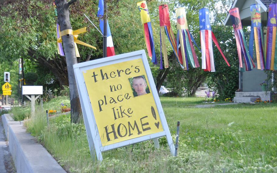 A sign outside of a shop along Main Street in Hailey, Idaho, which has faced a torrent of criticism for its support of native son Bowe Bergdahl, who was held captive in Afghanistan for five years and has been accused of desertion by some of his former platoon mates.