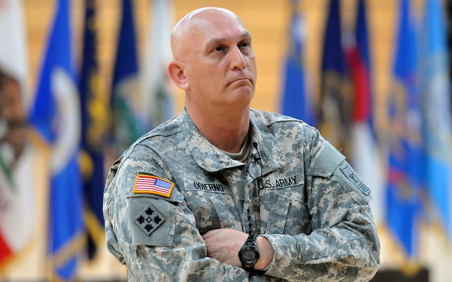 U.S. Army Chief of Staff Gen. Raymond Odierno listens to a question during a town hall meeting at Clay Kaserne in Wiesbaden, Germany, April 30, 2013. In an interview given to a Washington, D.C., newspaper in September, 2014, Odierno said the days in which the Army focused on one big fight are over.