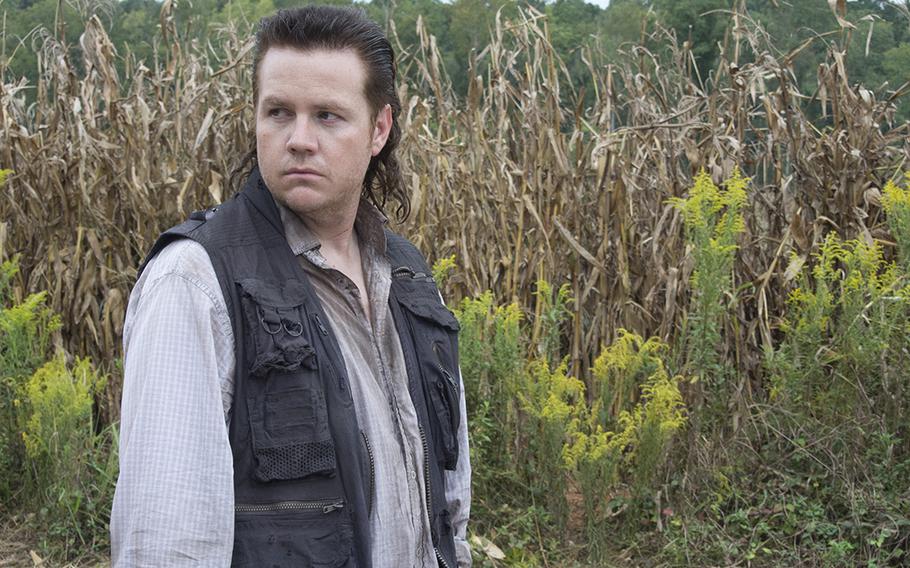 Josh McDermitt says his “The Walking Dead” character’s distinctive hairstyle gets lots of attention. 