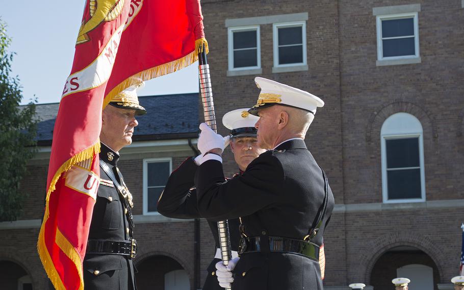 Passage of Command ceremony at the Marine Barracks in Washington, D.C., on Oct. 17, 2014.