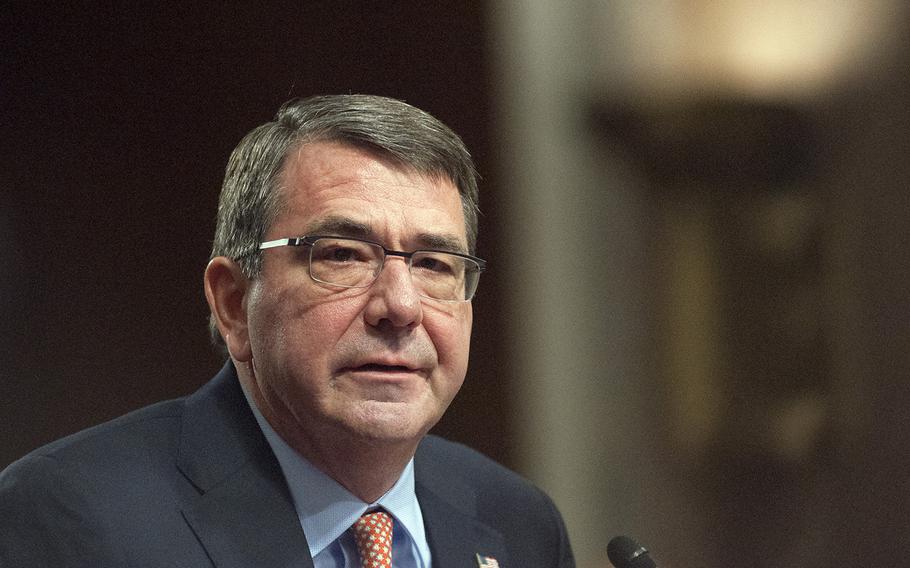 During a nomination hearing before the Senate Armed Services Committee on Wednesday, Feb. 4, 2015, on Capitol Hill in Washington, D.C., Defense Secretary nominee Ashton Carter told lawmakers that he would 'incline in the direction of providing' Ukrainian troops with lethal arms to combat Russian-backed rebels.