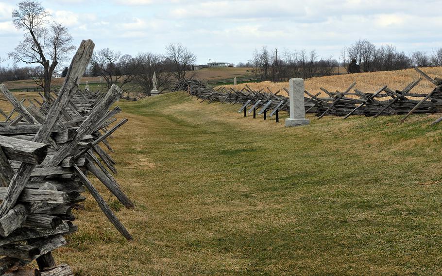 Union troops broke through Confederate defenders at the Sunken Road at the Battle of Antietam on Sept. 17, 1862. Union losses were so heavy that they were unable to exploit the gains in the bloodiest one-day battle in American history.