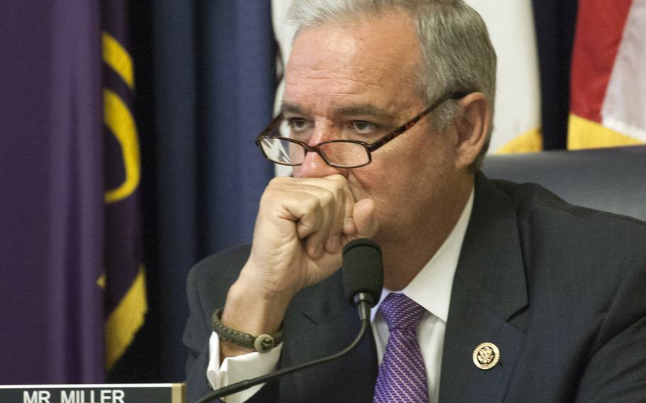 Rep. Jeff Miller, R-Fla., chairman of the House Committee on Veterans Affairs, listens to testimony during a hearing on problems at VA facilities in Philadelphia and Oakland, Calif. on April 22, 2015.