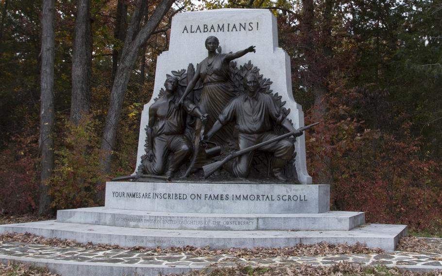 The Alabama monument at Gettysburg National Military Park, Oct. 31, 2015.