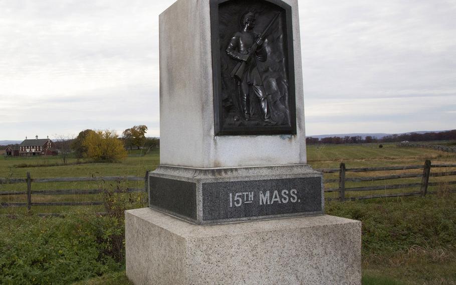 A monument at Gettysburg National Military Park honors soldiers from Worcester County, Mass., who fought in the 1863 battle.