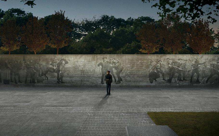 The winning design concept for a new WWI memorial in Washington, D.C., by Joe Weishaar and Sabin Howard.
