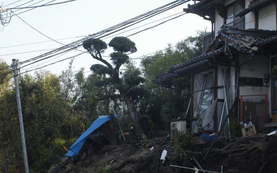 Two earthquakes that struck within 24 hours caused landslides near Kumamoto, Japan. 


