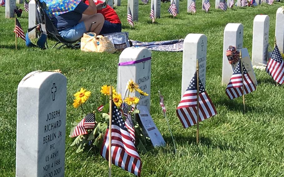 Remembering a fallen loved one on Memorial Day weekend 2016 at Arlington National Cemetery.