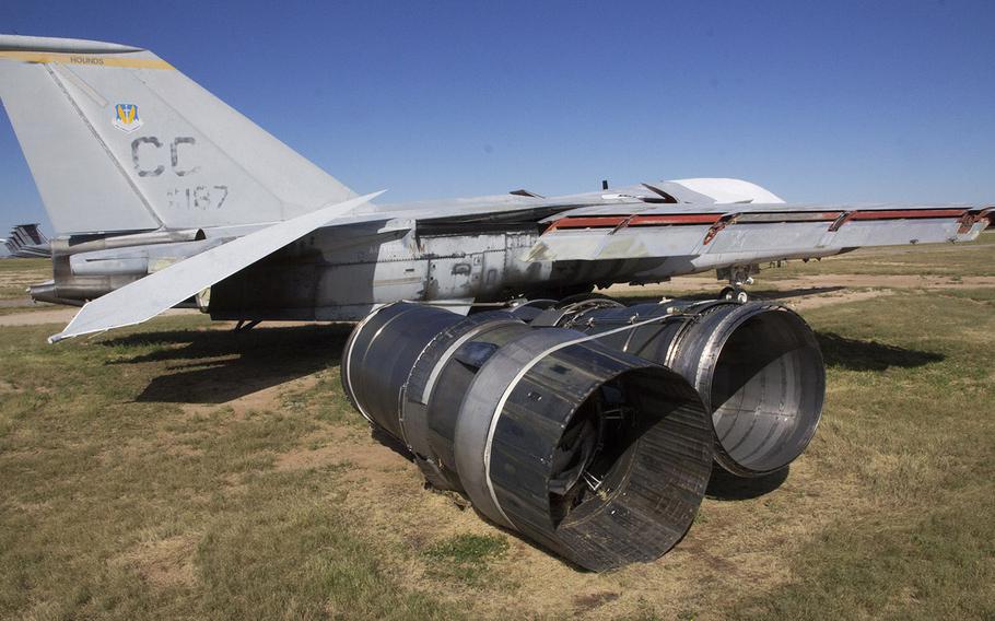 This F-111, formerly from Cannon AFB, is the last of the Aardvarks at the 309th Aerospace Maintenance and Regeneration Group facility near Tucson, Ariz., in October, 2015.