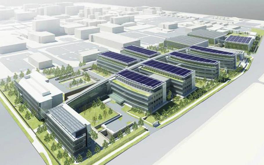 An artist's conception of the VA hospital in Aurora, Colo., which is estimated to be more than $1 billion over budget.