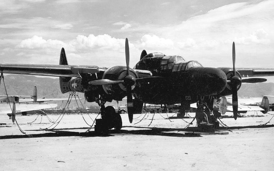 An undated file photo of a P-61B "Black Widow" at the Boneyard.