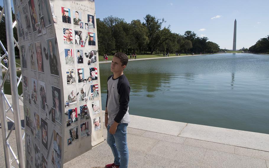 "Remembering Our Fallen," a traveling tribute to those who have died since 9/11 in the war against terrorism, September 7, 2017 at the Lincoln Memorial in Washington, D.C.