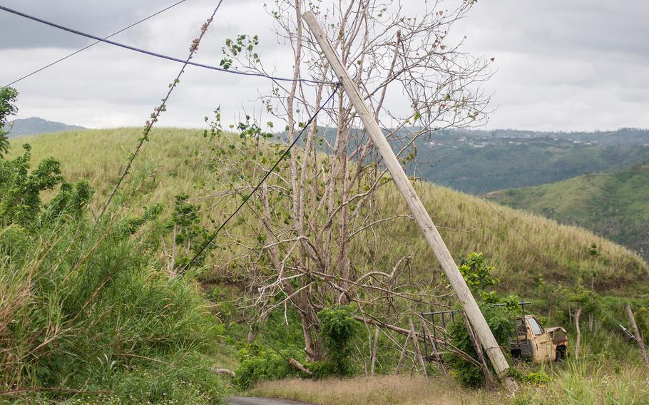 As is the case all over Puerto Rico, electric wires remain in disarray in the Comerio region on Nov. 9, 2017, nearly two months after Hurricane Maria swept over the island.