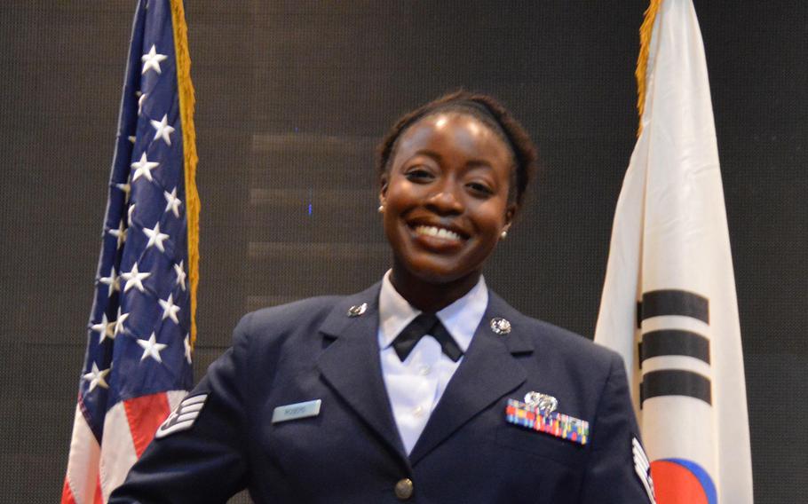 Staff Sgt. Cierra Rogers died May 20, 2016 in Florida from injuries she sustained in April while rescuing a family from a burning building near Osan Air Base, South Korea.   