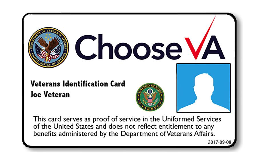 The final design of the veterans identification card.