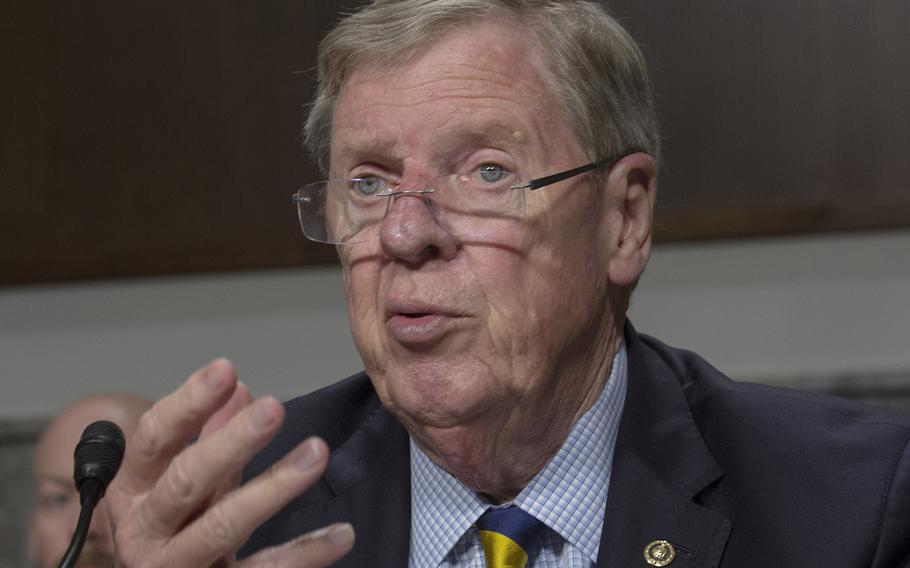 Senate Veterans' Affairs Committee Chairman Johnny Isakson, R-Ga., makes his opening statement at a hearing on Capitol Hill, June 27, 2018.