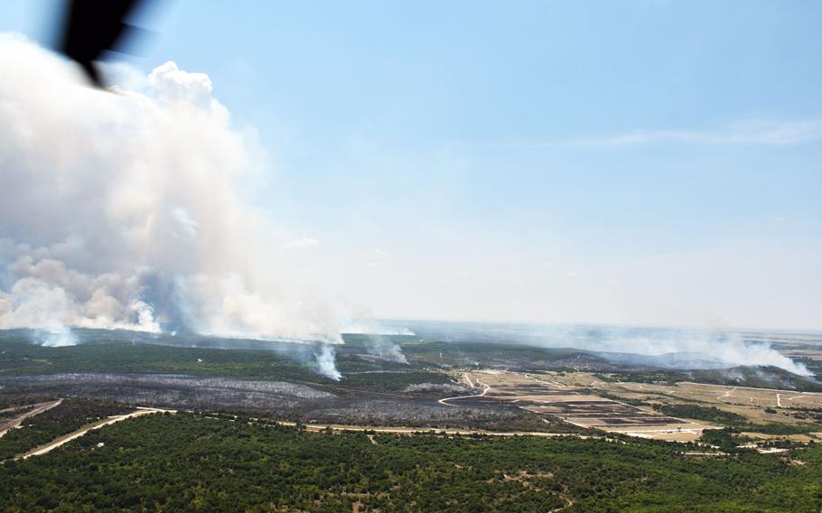 Fort Hood first-responders continue to battle several fires burning on the North side of the post’s expansive training grounds.