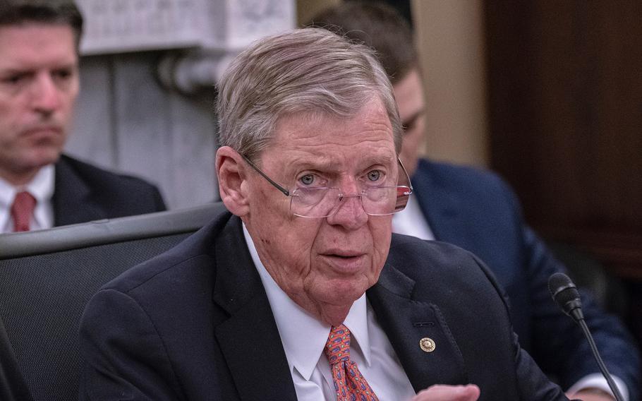 Sen. Johnny Isakson, R-Ga., speaks Wednesday, Aug. 1, 2018, during a Senate Veterans Affairs Committee hearing he scheduled to hear from veterans service organizations and the VA concerning several VA issues coming up for vote in the Senate.