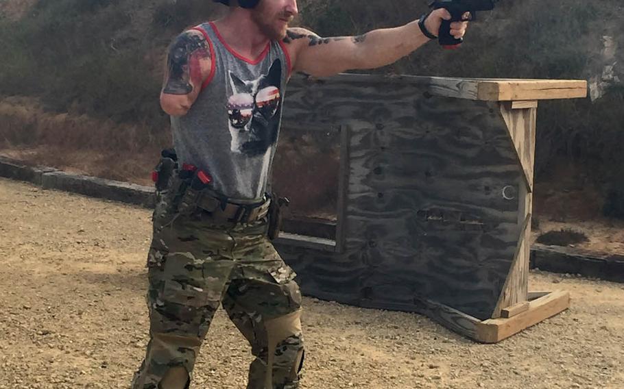 Jared Bullock at the shooting range. 