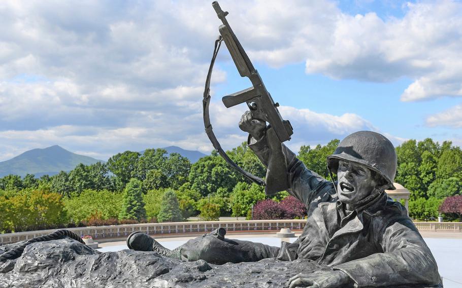 The National D-Day Memorial in Bedford, Va., on May 14, 2019. Bedford, the small community near the Blue Ridge foothills, was chosen as the site of the memorial because of the its disproportionately high losses during the invasion of Normandy.

