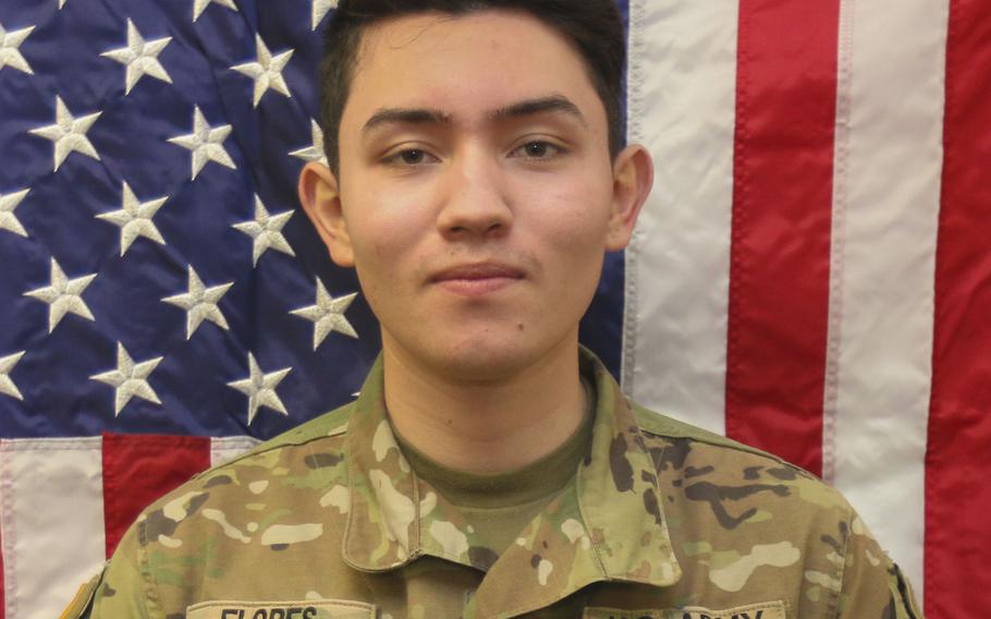 Private First Class Eduardo M. Flores was last seen near San Bernardino, Calif., officials said. He may be with a girl who was recently reported missing from the area.