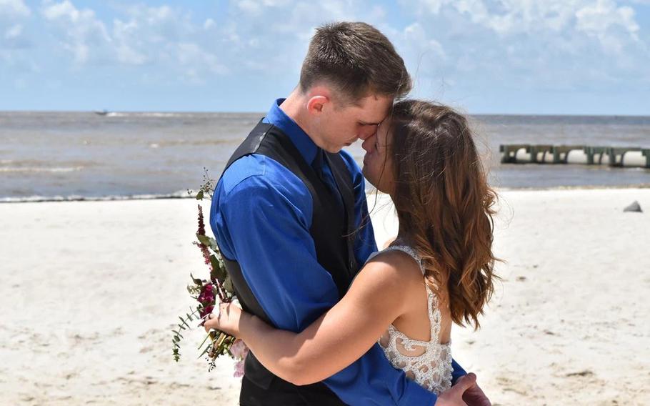 Airman Daniel Germenis, who was killed during a traffic accident at Kessler Air Force Base Wednesday, July 28, 2021 married his wife Verity on June 26, 2021.