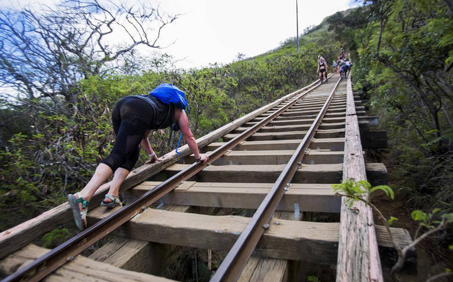 The Koko Crater Stairs on the Hawaiian island of Oahu are shown in this undated file photo.