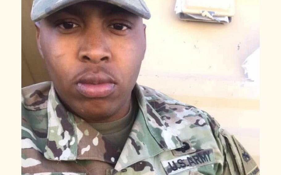 Sgt. Tavarius Hampton, who was stationed at Fort Campbell, was shot and killed during an incident in Birmingham, Ala. on May 17, 2021.