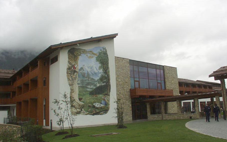 The exterior of the Edelweiss Lodge in Garmisch, Germany, is adorned with three murals that tell the story of the Edelweiss flower, which in the Bavarian Alps is known as a legendary elixir of love.