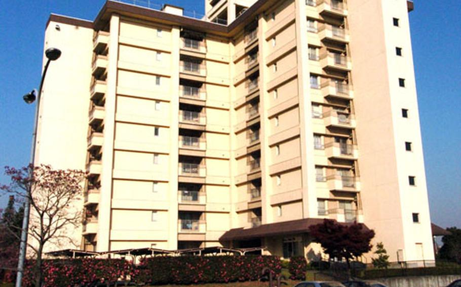 This apartment tower at Yokota Air Base, Japan, was the site of an eighth-floor fire in 2003.