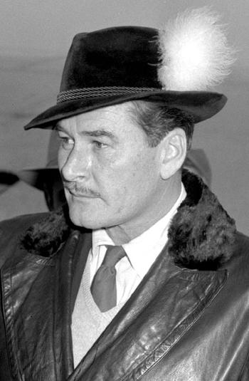 Errol Flynn was in Germany for a March of Dimes benefit.