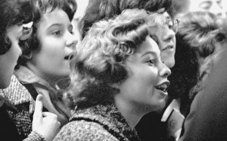 Singer Paul Anka meets his fans at the Frankfurt post exchange in March, 1962.