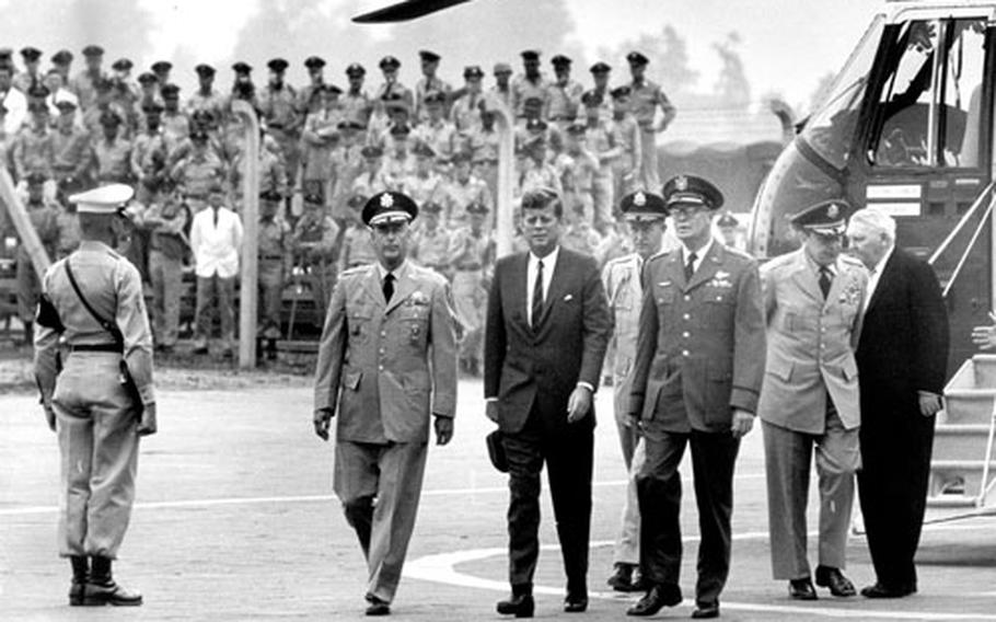 President John F. Kennedy arrives at Fliegerhorst Kasern in Hanau, Germany, on June 25, 1963. Army veteran Robert Deliget, of Merrillville, Ind., photographed the commander-in-chief during the visit, which came one day before his “Berliner” speech.