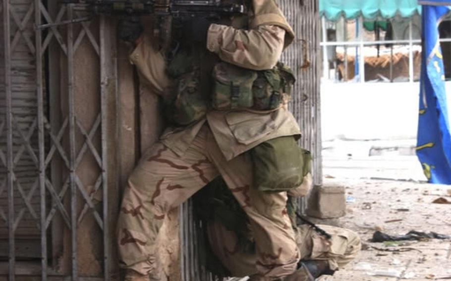 Army Spc. Jose Velez in Fallujah, Iraq, days before he was killed in November 2004.