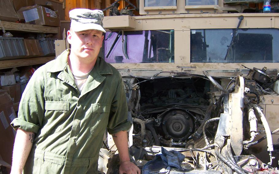 As a mechanic with the 32nd Engineer Battalion, Jonathan spent most of his time in Afghanistan inside the wire working on vehicles.