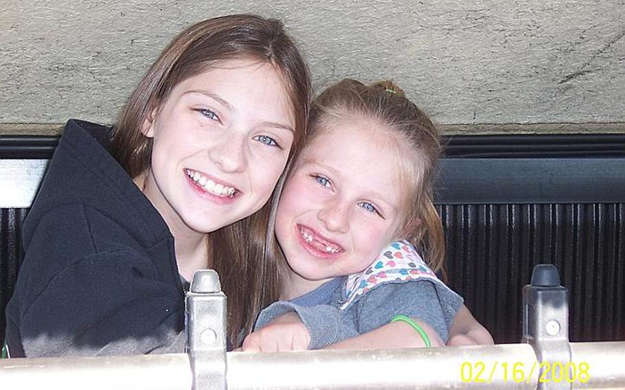 Bailey Caldwell and her sister, Ivie (right)