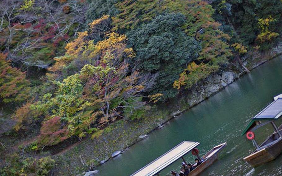 Visitors to Kyoto can enjoy a pleasant  ride on the Hozu river in western distritct of Kyoto, Japan.