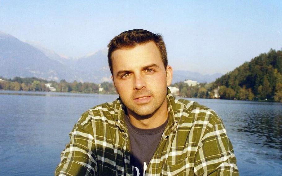 U.S. Air Force Maj. Troy Gilbert is pictured on a lake in Austria in 2001 or 2002. Gilbert died on Nov. 27, 2006, when his F-16 crashed in support of coalition troops under attack north of Baghdad. His body was never recovered. Gilbert&#39;s family and friends recently waged a successful grassroots effort to get the Department of Defense to continue looking for the pilot&#39;s remains despite the fact that the U.S. has pulled out of Iraq.