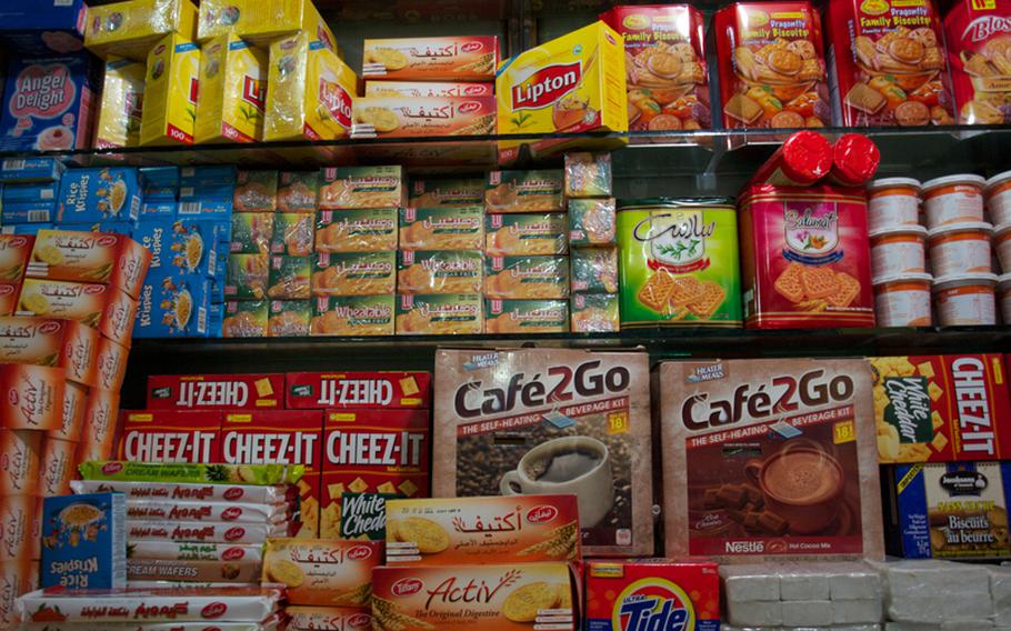 An assortment of American and non-American items sit side-by-side at Kabul’s “Bush Market,” which specializes in American goods apparently stolen from NATO supply convoys.