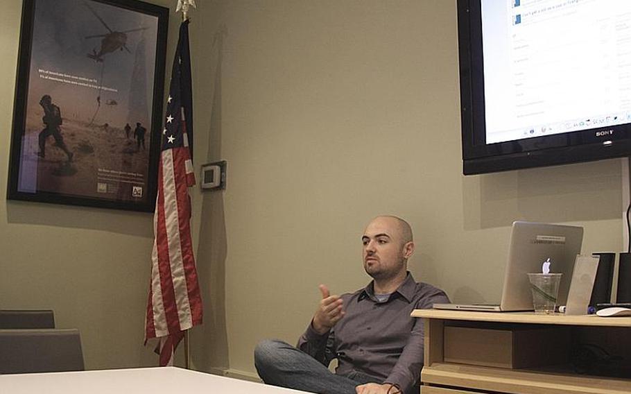 Jacob Worrell, special projects coordinator for IAVA, talks about the Community of Veterans, an online bulletin board for verified veterans. The chat site is the crown jewel of the group&#39;s veterans outreach efforts, but also a frequent target of critics.