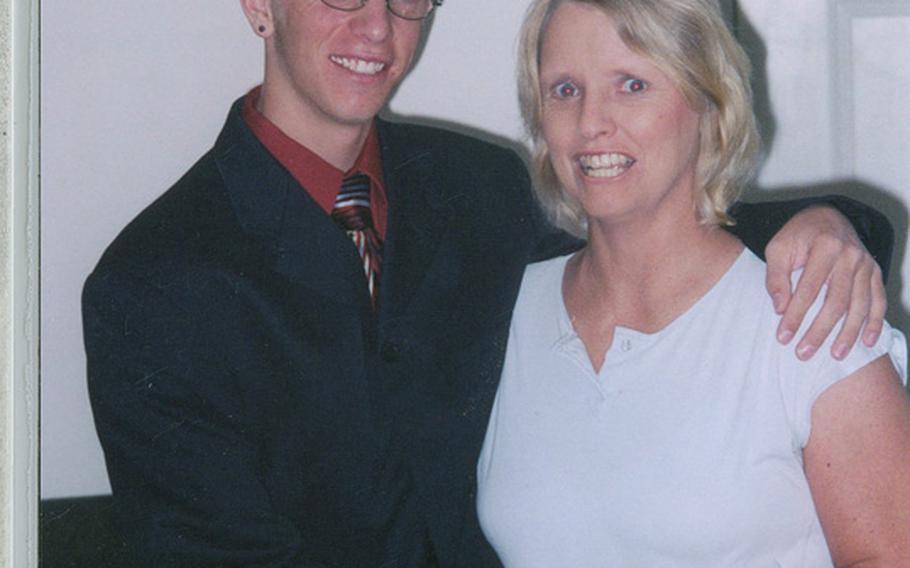 Deven Schei, who was in high school at the time, poses for a photo with his mom, Christine Schei. It was around this time that Deven made a promise to his soldier brother, Erik Schei, that he would join the Army if anything happened to Erik.