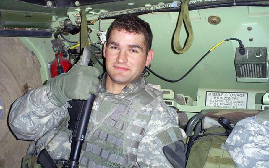 Army Cpl. David McKimmey, despite suffering numerous injuries from an roadside bomb blast in Iraq that included burns, a broken leg and crushed vertebrae, pushed past the pain to help fellow soldiers in the aftermath of an attack in Iraq in 2007. He received the Bronze Star for valor for his actions in combat.